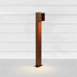 Bolardo luminoso LED Alor, marrón, IP65, altura 75 cm, atenuable
