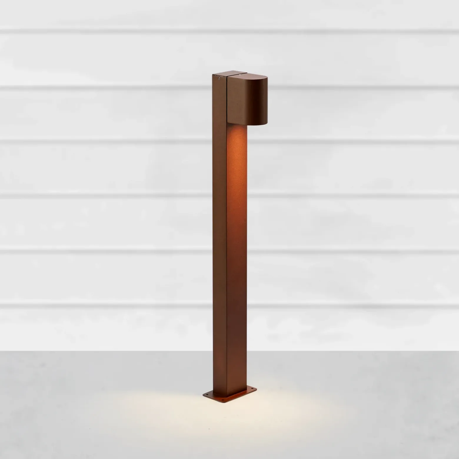 Bolardo luminoso LED Alor, marrón, IP65, altura 75 cm, atenuable