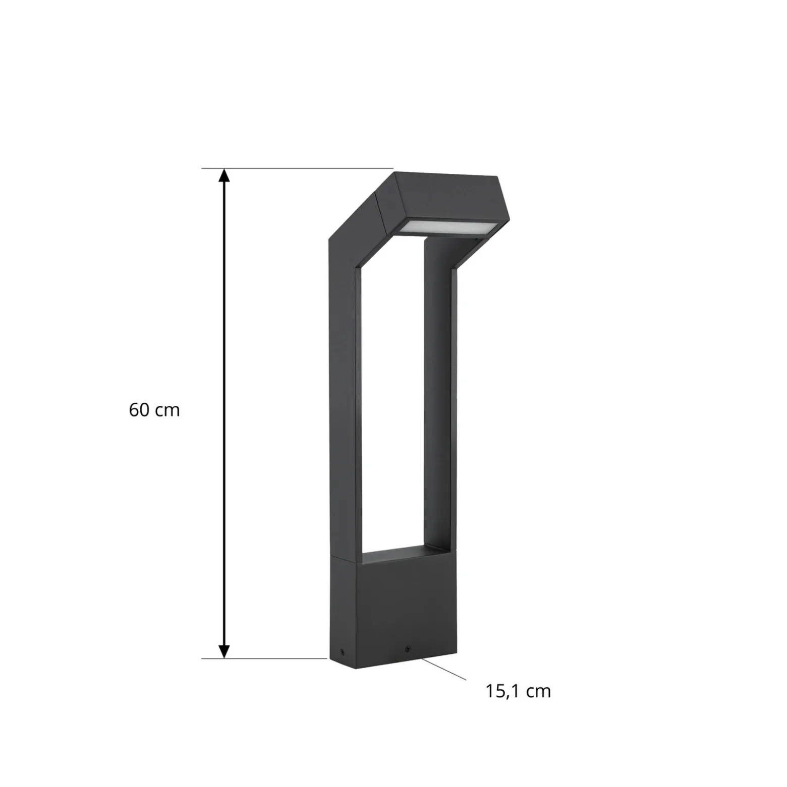 Bolardo luminoso LED Arcchio Kovato, altura 60 cm, gris oscuro, IP65