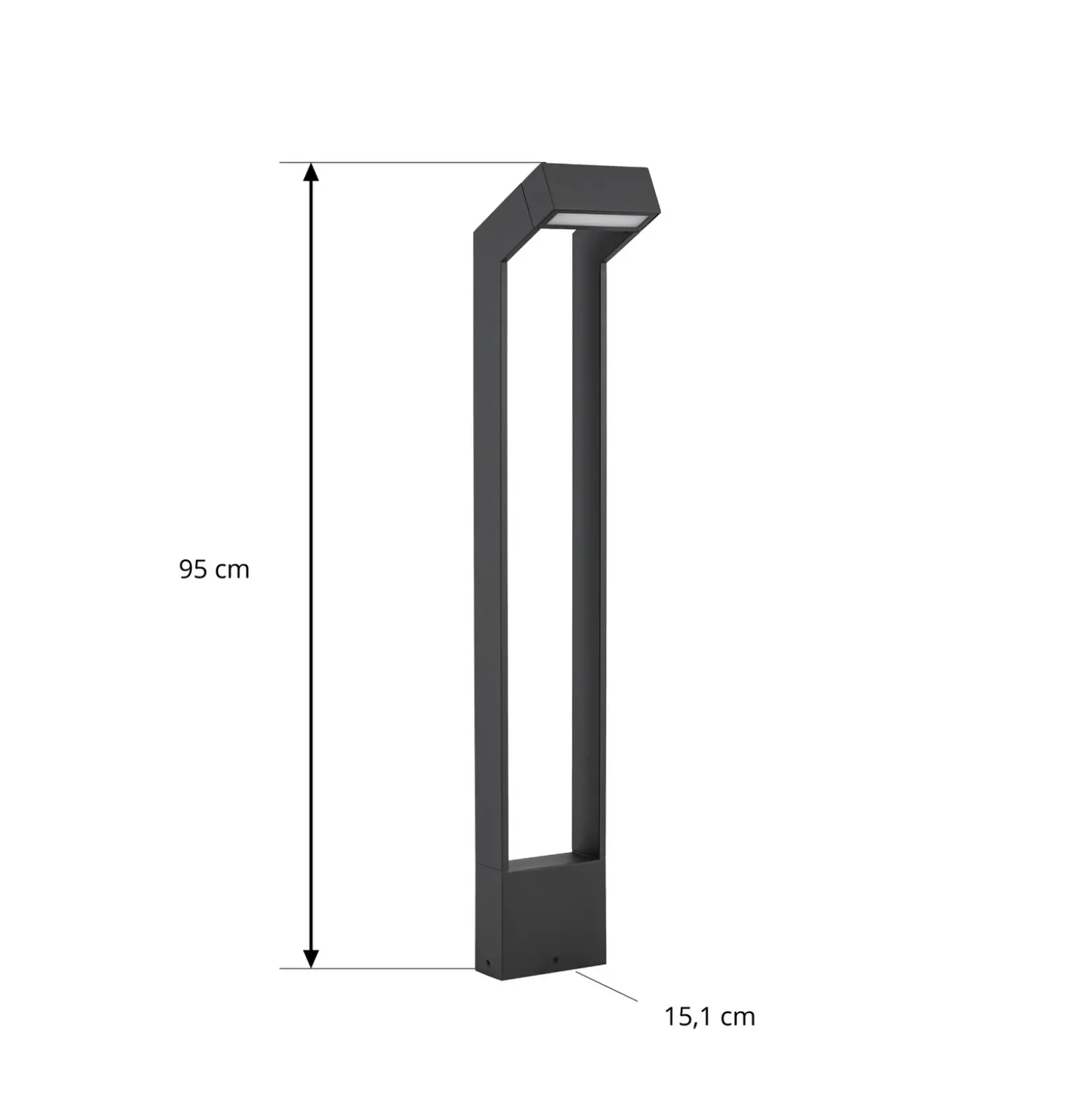 Bolardo luminoso LED Arcchio Kovato, altura 95 cm, gris oscuro, IP65