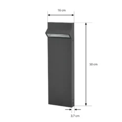 Bolardo luminoso LED Arcchio Vonar, altura 50 cm, color antracita