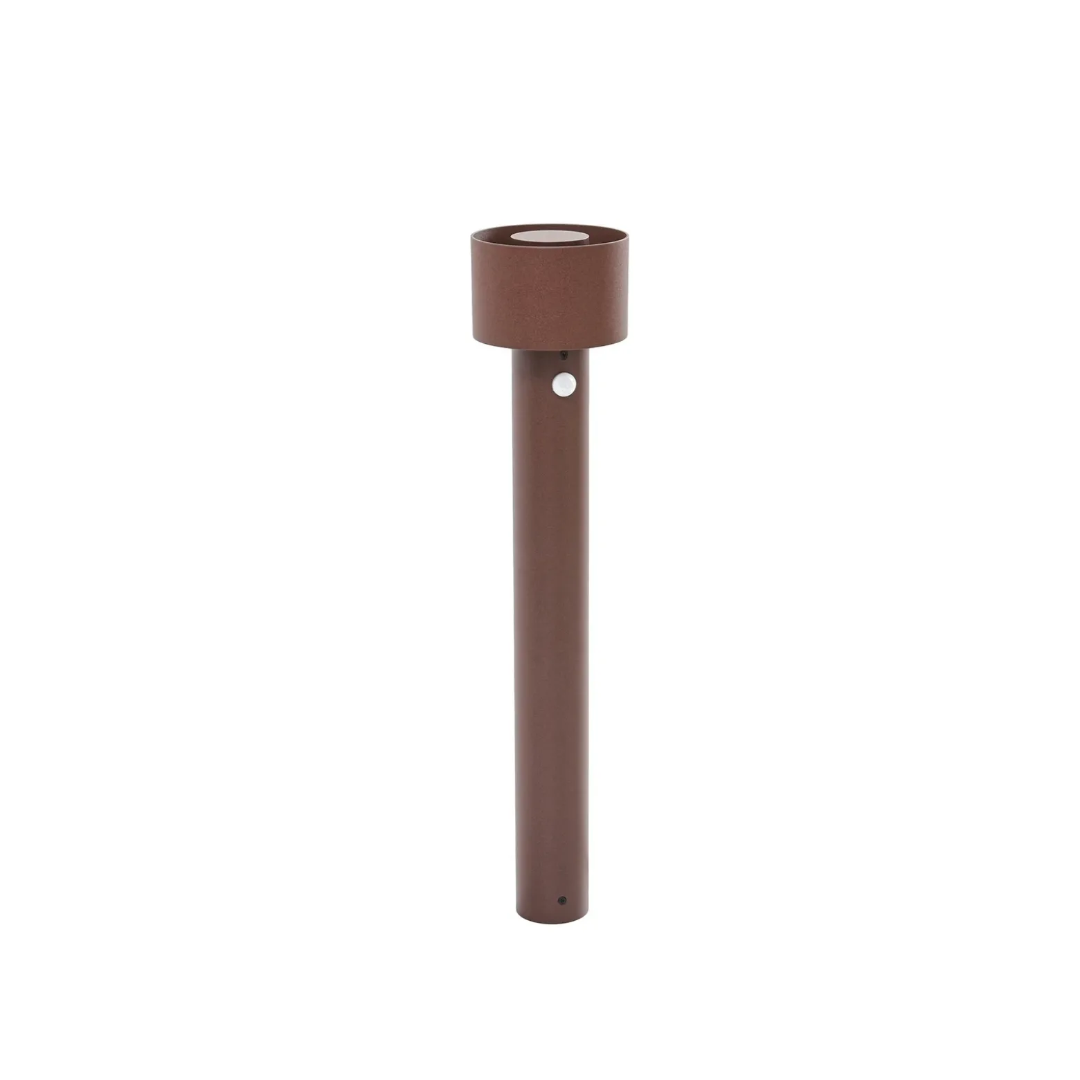 Bolardo luminoso LED Arcchio Milten, 65 cm, color óxido, IP65, con sensor