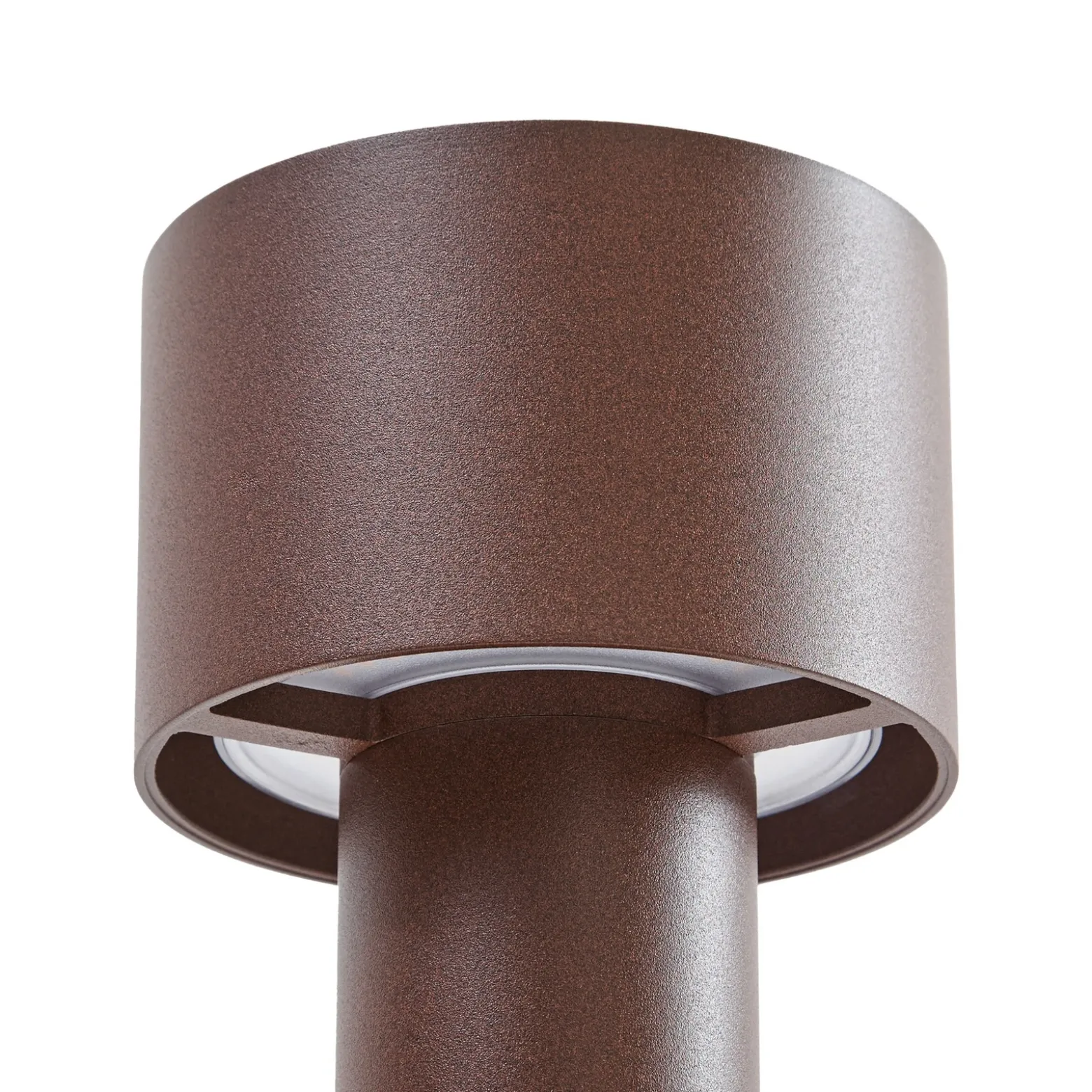 Bolardo luminoso LED Arcchio Milten, 65 cm, color óxido, IP65, con sensor