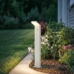 Bolardo luminoso LED Arcchio Yolena, sensor, 100 cm, blanco, IP54