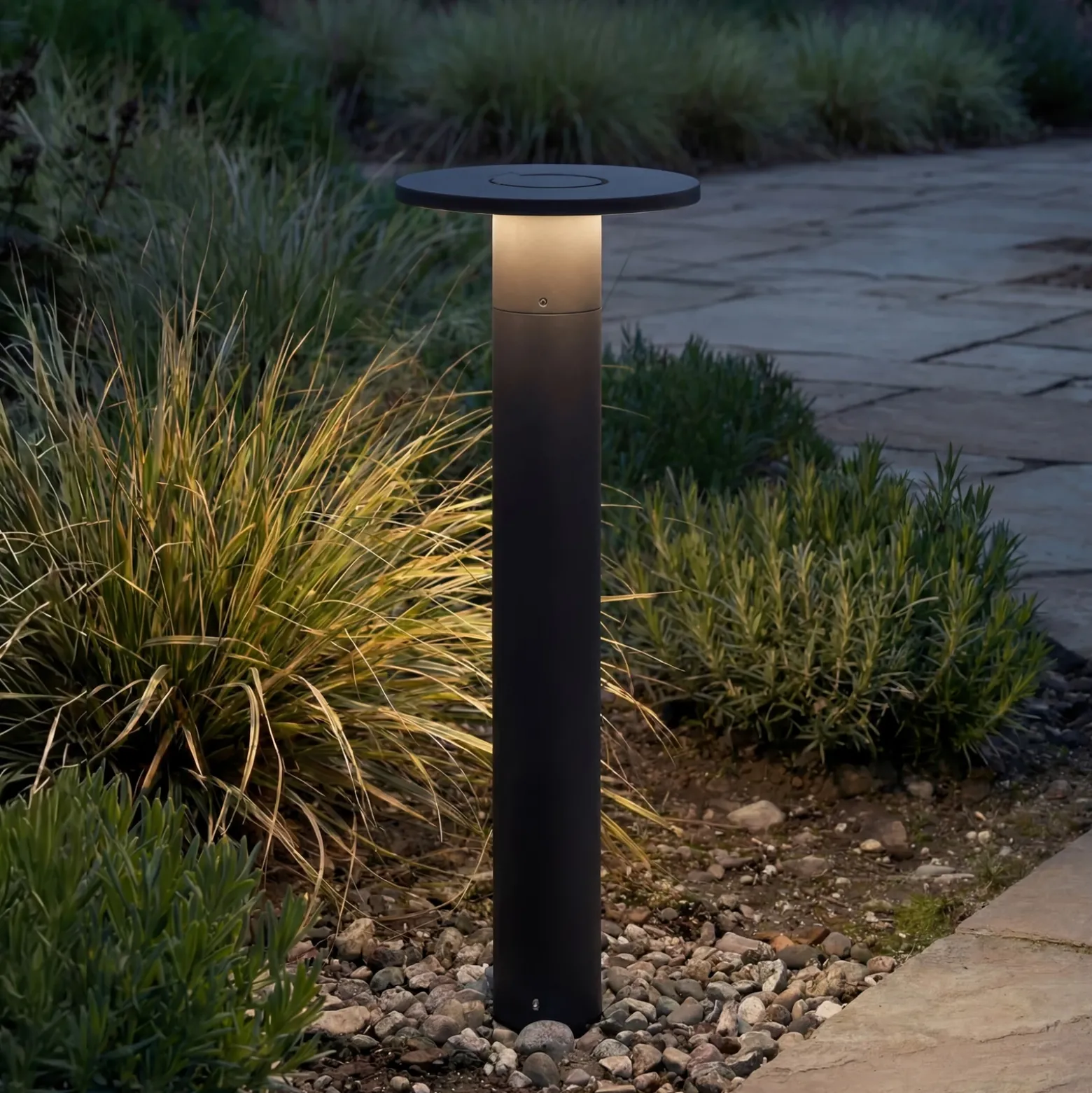 Bolardo luminoso LED Arcchio Tovio, altura 65 cm, antracita