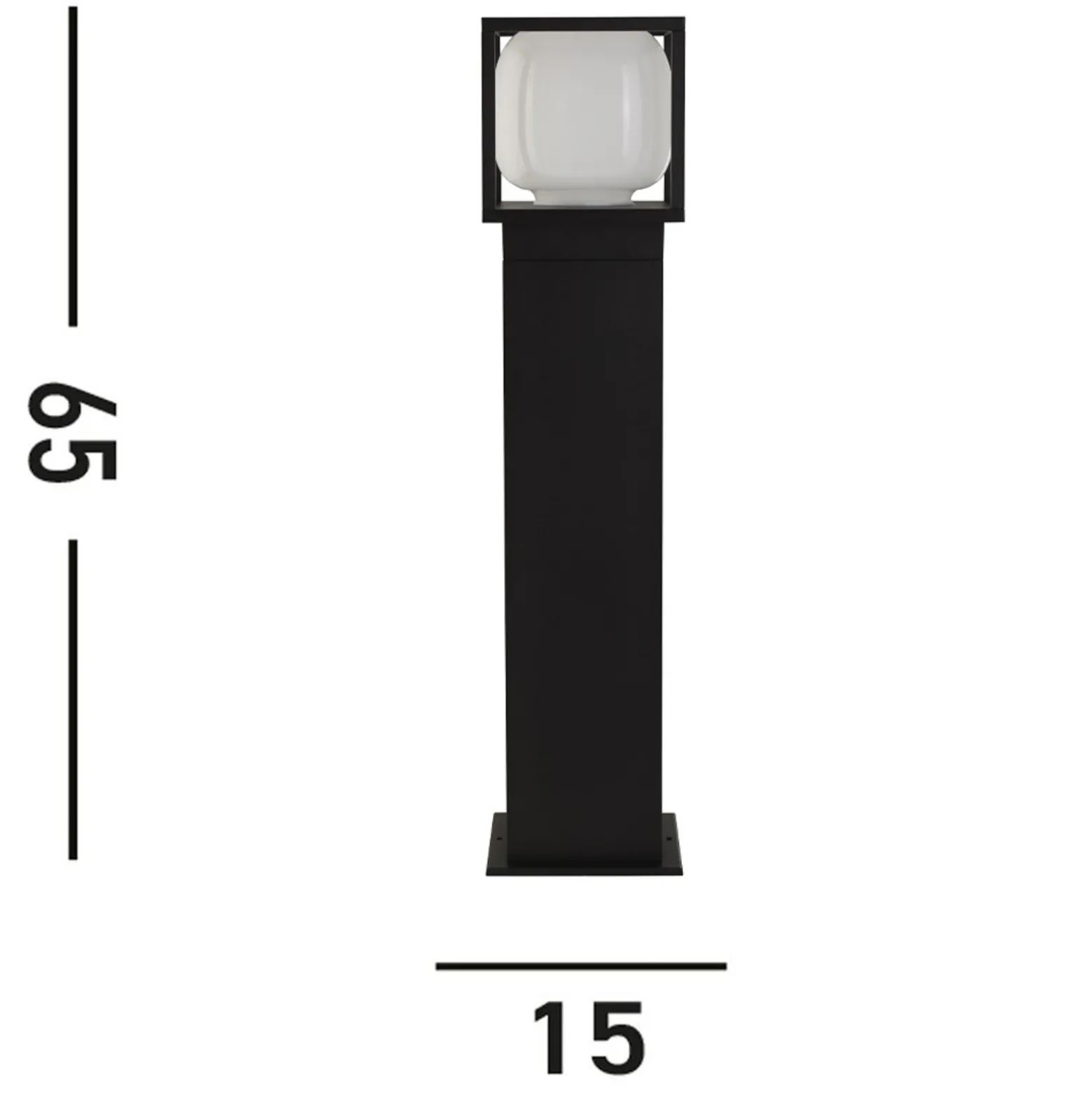 Bolardo luminoso LED Athens, IP54, negro, altura 65 cm, metal