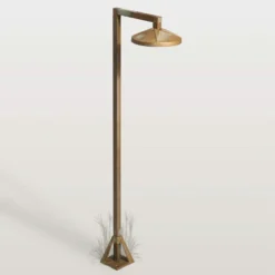 Bolardo luminoso LED Aura Disk, 80 cm x 19,5 cm, latón antiguo