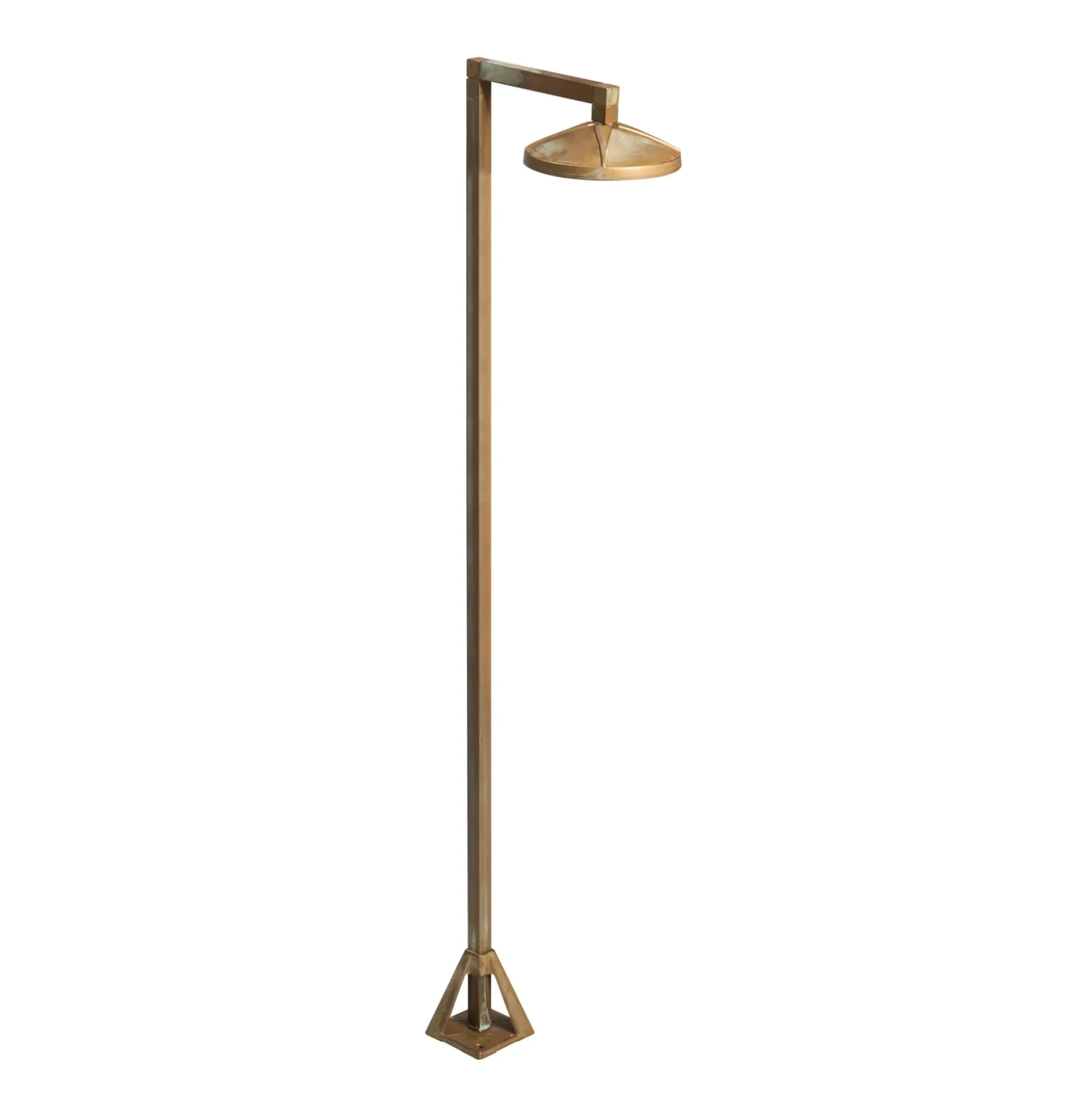 Bolardo luminoso LED Aura Disk, 100 cm x 19,5 cm, latón antiguo