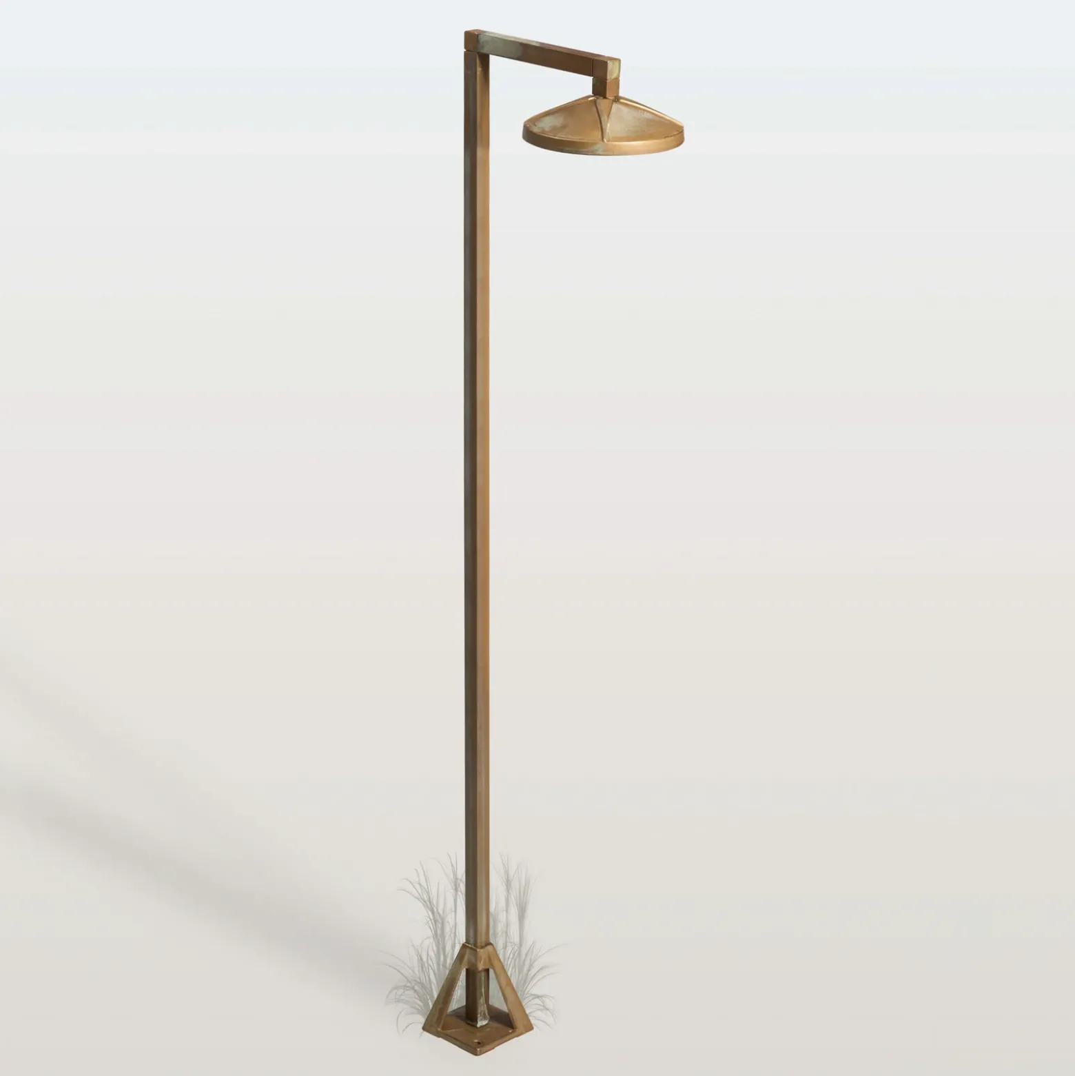 Bolardo luminoso LED Aura Disk, 100 cm x 19,5 cm, latón antiguo