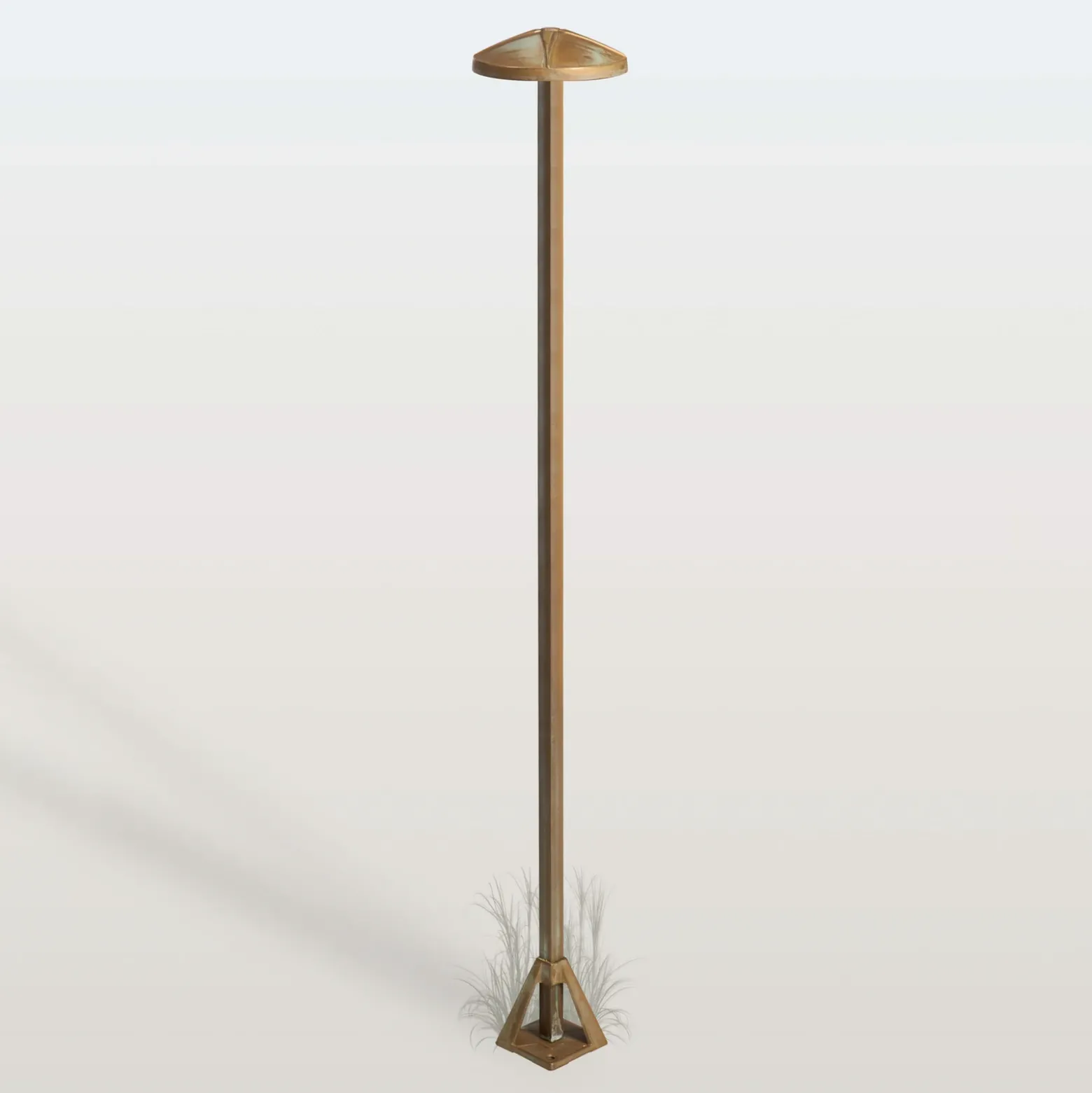 Bolardo luminoso LED Aura Disk, altura 100 cm, latón antiguo, IP65