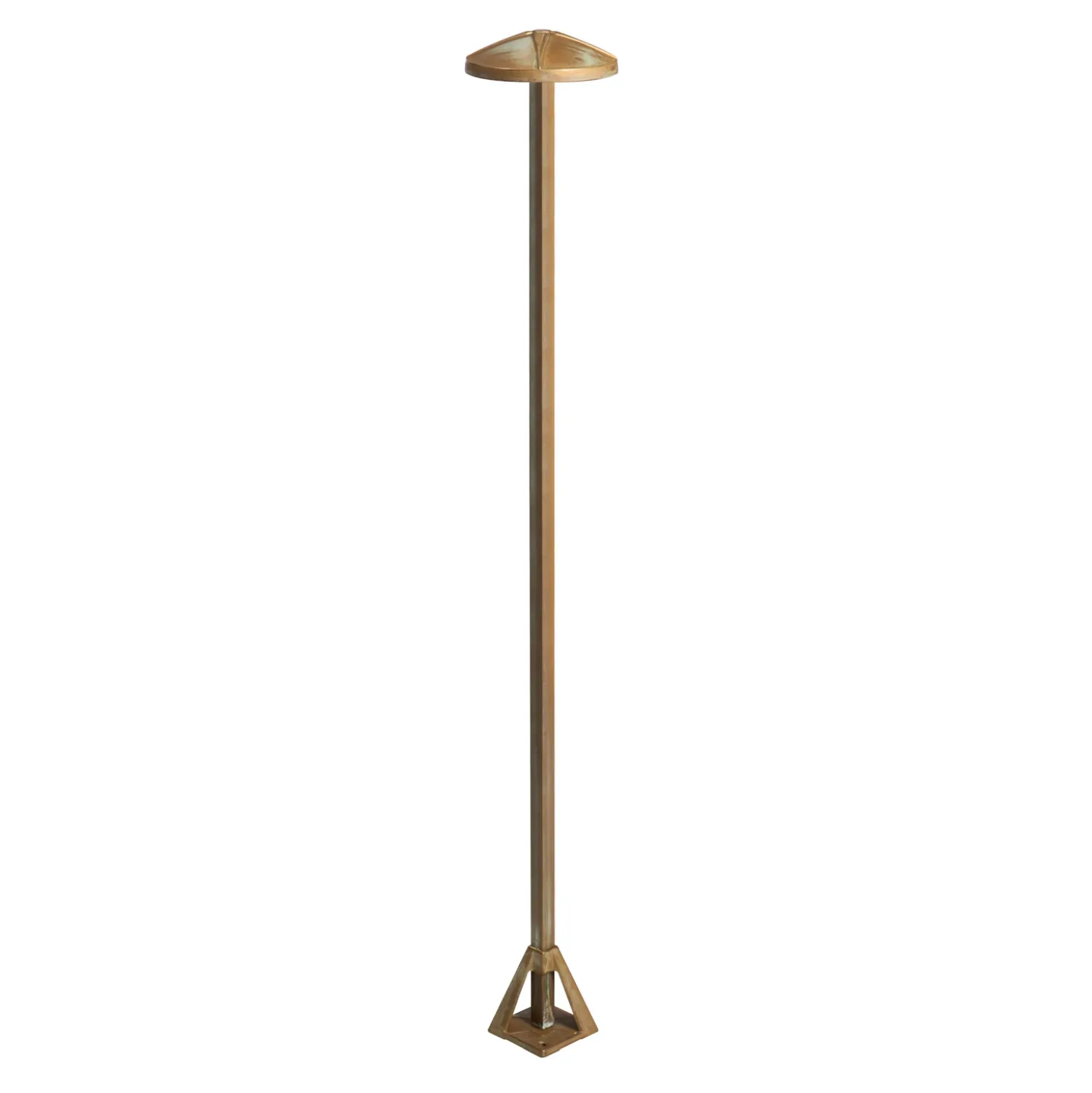 Bolardo luminoso LED Aura Disk, altura 100 cm, latón antiguo, IP65