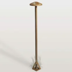 Bolardo luminoso LED Aura Disk, altura 80 cm, latón envejecido, IP65