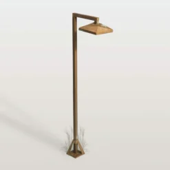 Bolardo luminoso LED Aura Edge, 80 x 19,5 cm, latón antiguo