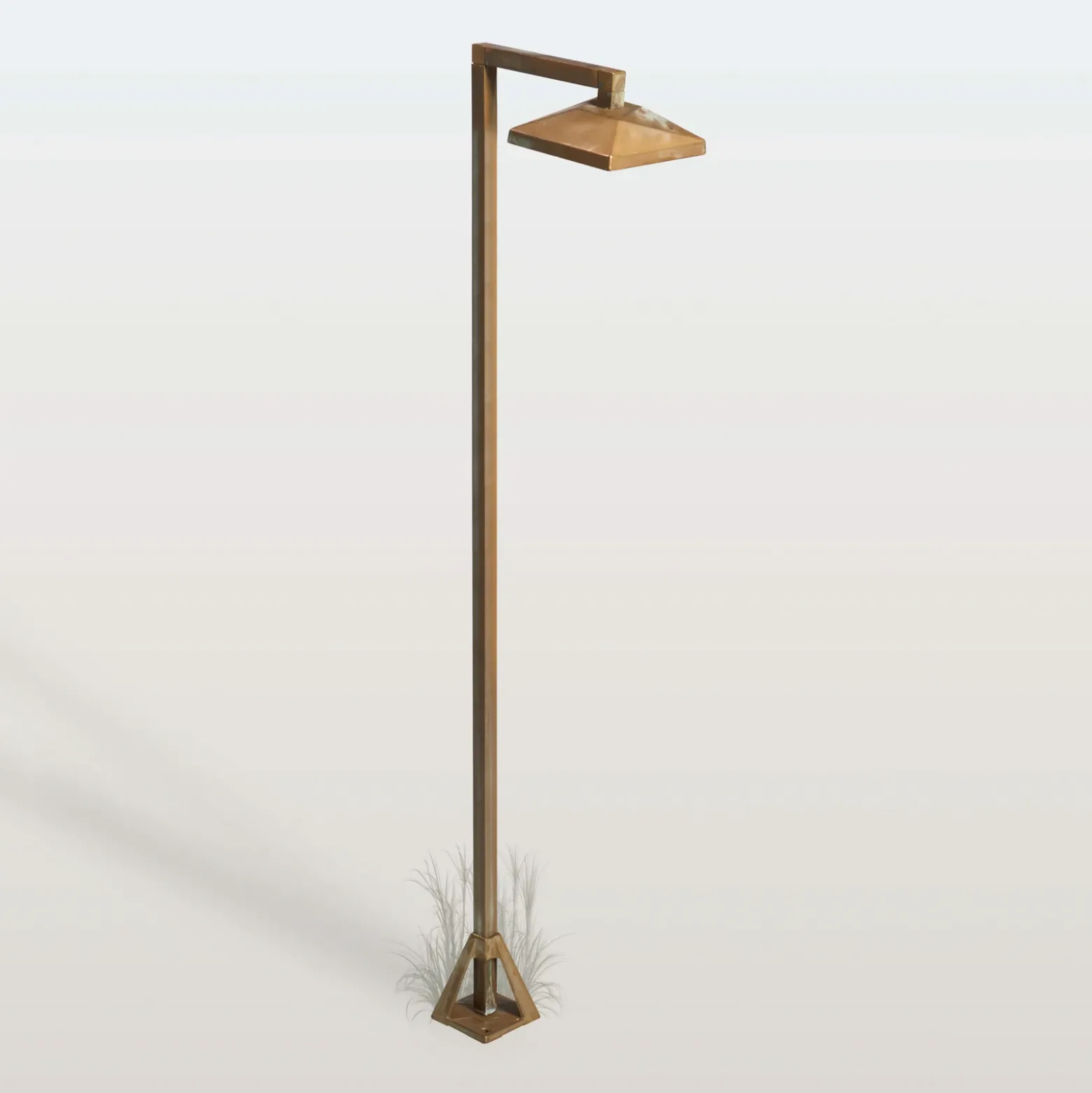 Bolardo luminoso LED Aura Edge, 100 x 19,5 cm, latón antiguo