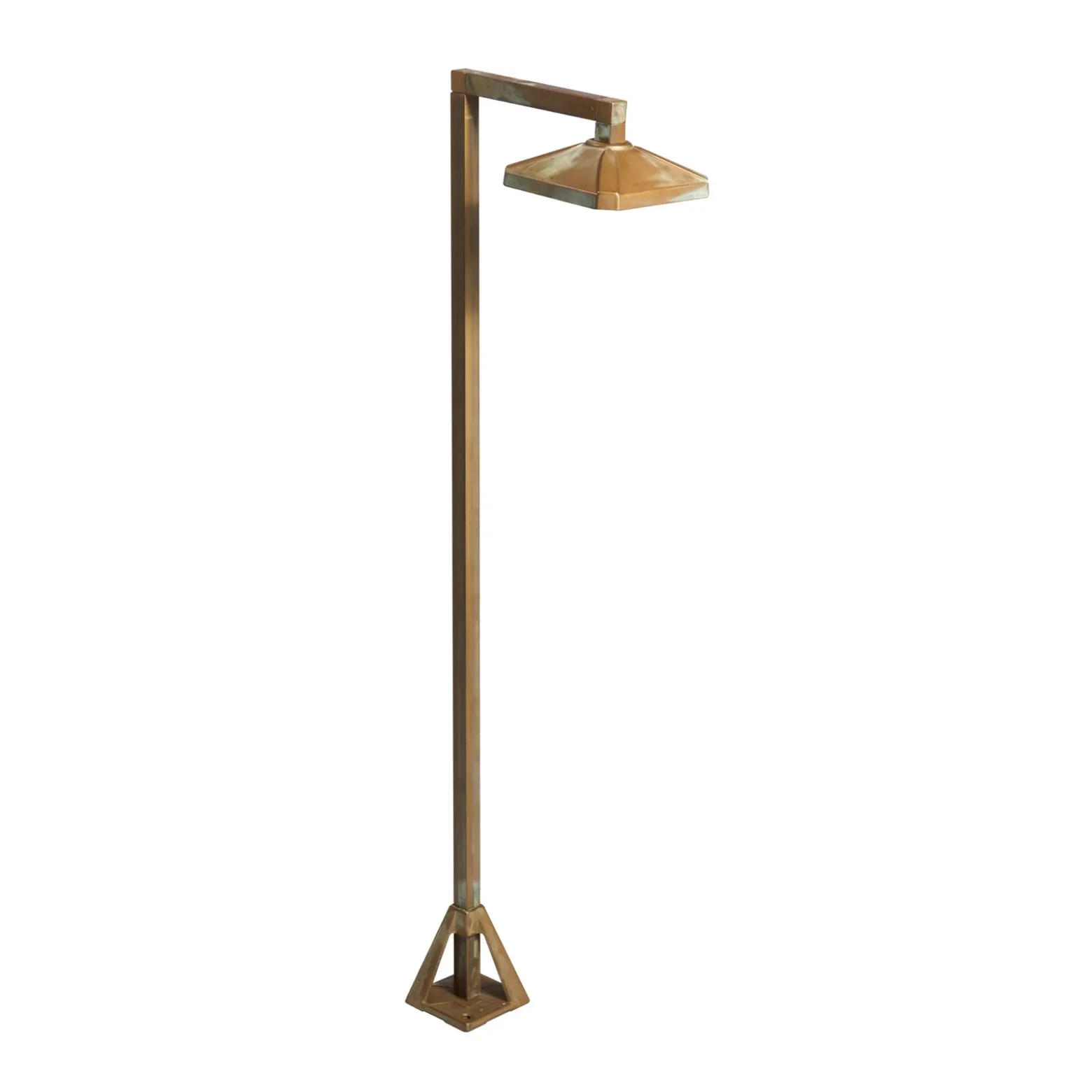 Bolardo luminoso LED Aura Frame, 80 x 19,5 cm, latón antiguo