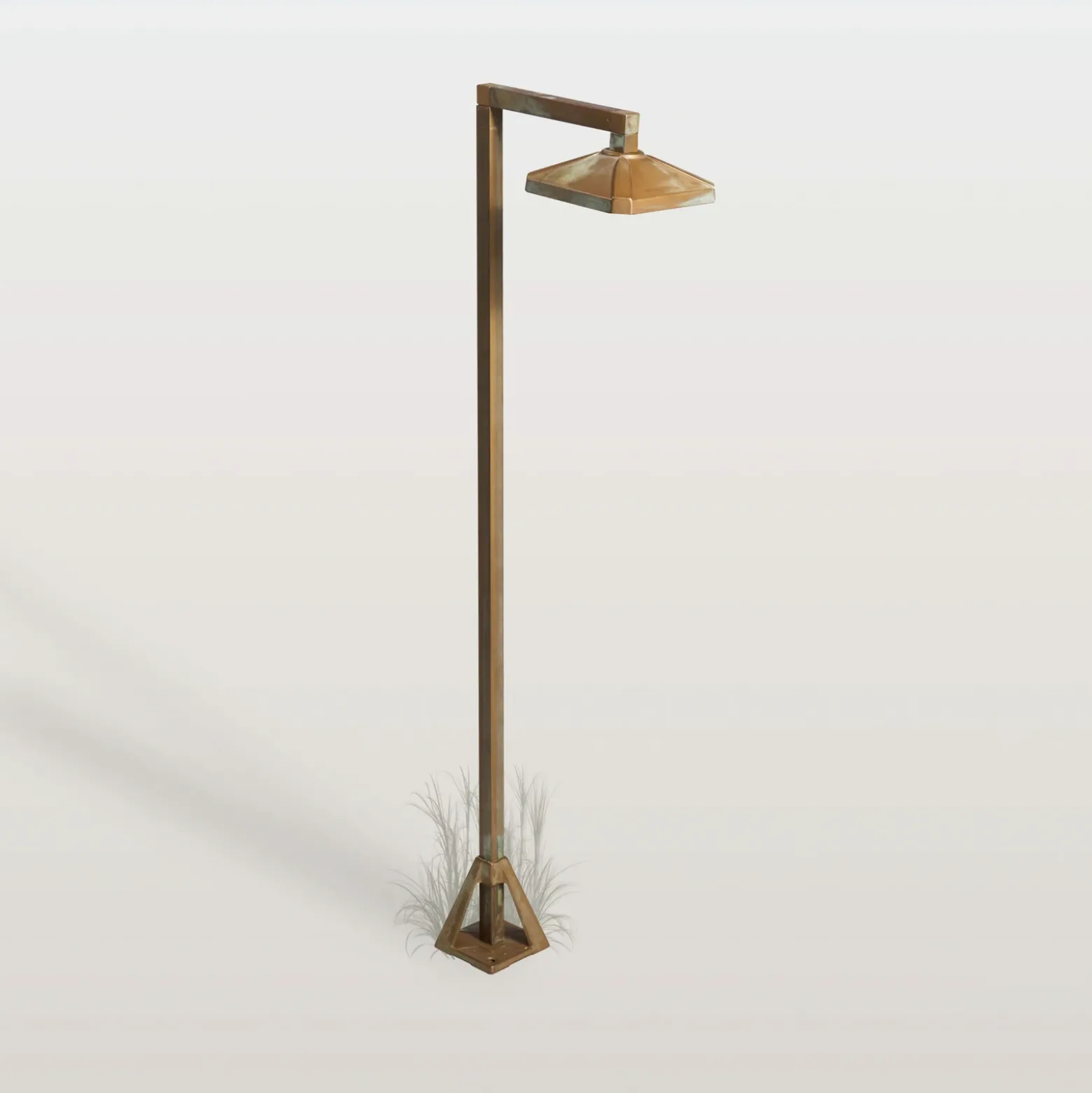 Bolardo luminoso LED Aura Frame, 80 x 19,5 cm, latón antiguo