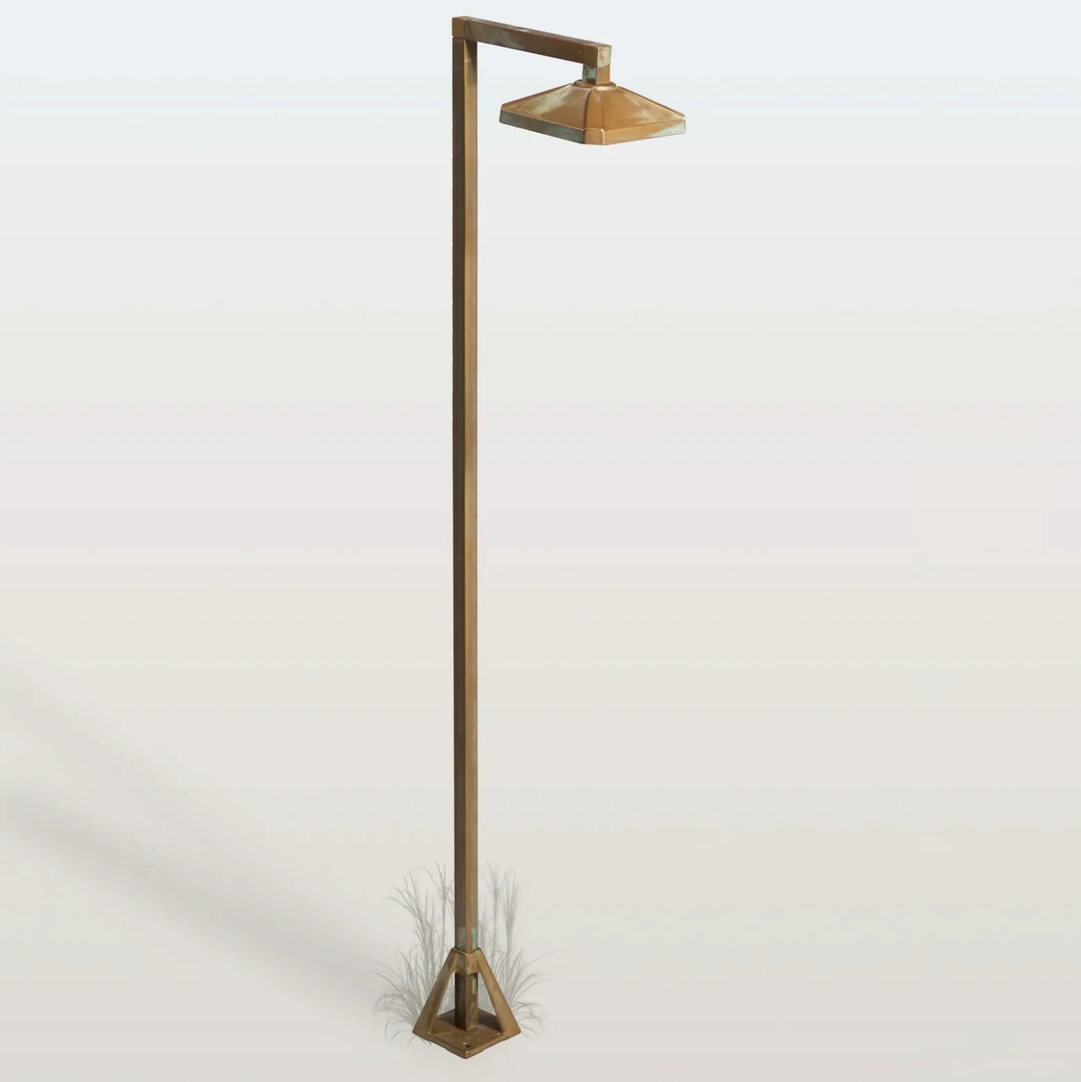 Bolardo luminoso LED Aura Frame, 100 x 19,5 cm, latón antiguo
