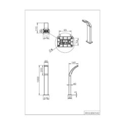 Bolardo luminoso LED Beja, antracita, aluminio, altura 60 cm