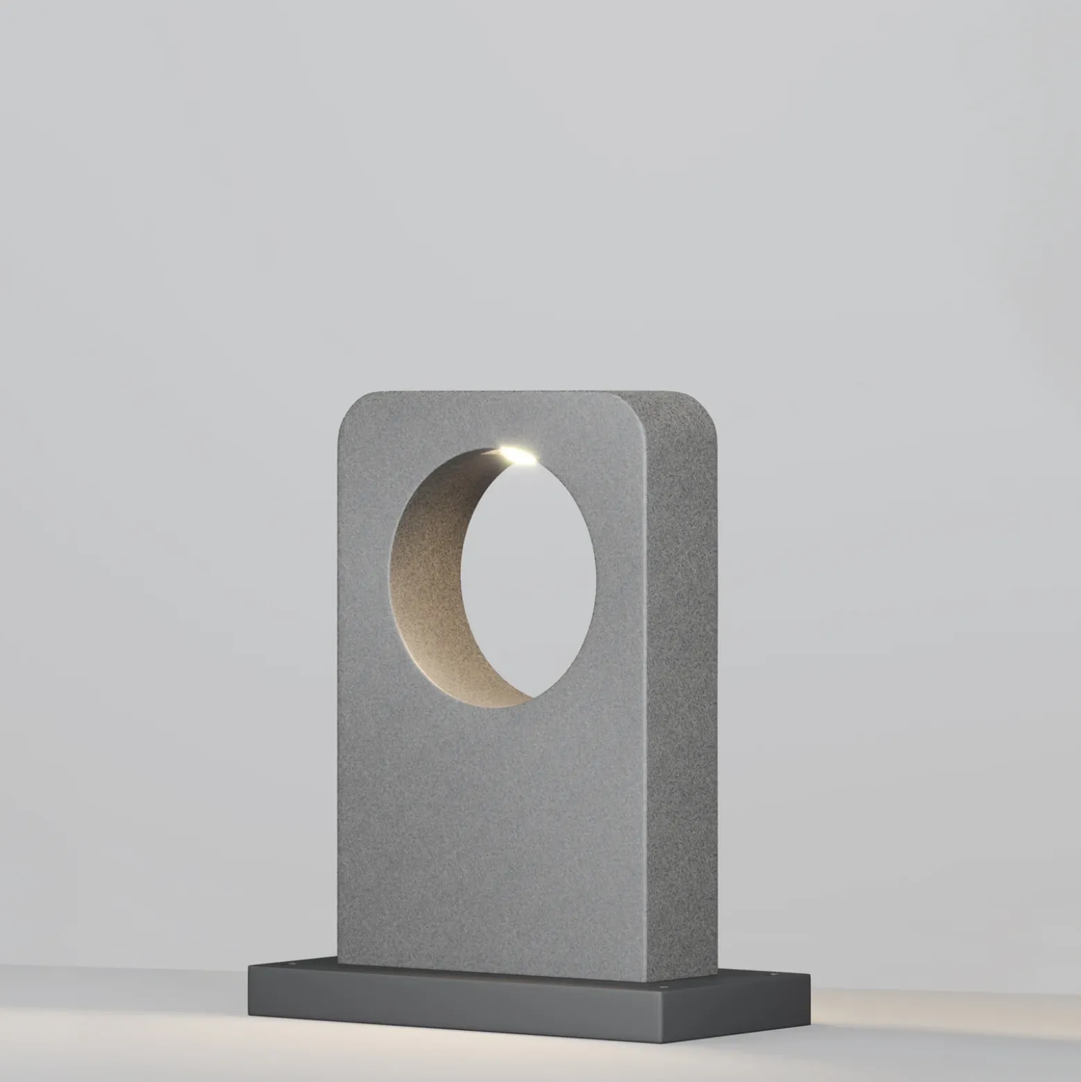 Bolardo luminoso LED BETONE, altura 49 cm, gris, imitación cemento, IP65