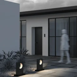 Bolardo luminoso LED BETONE, altura 49 cm, gris, imitación cemento, IP65