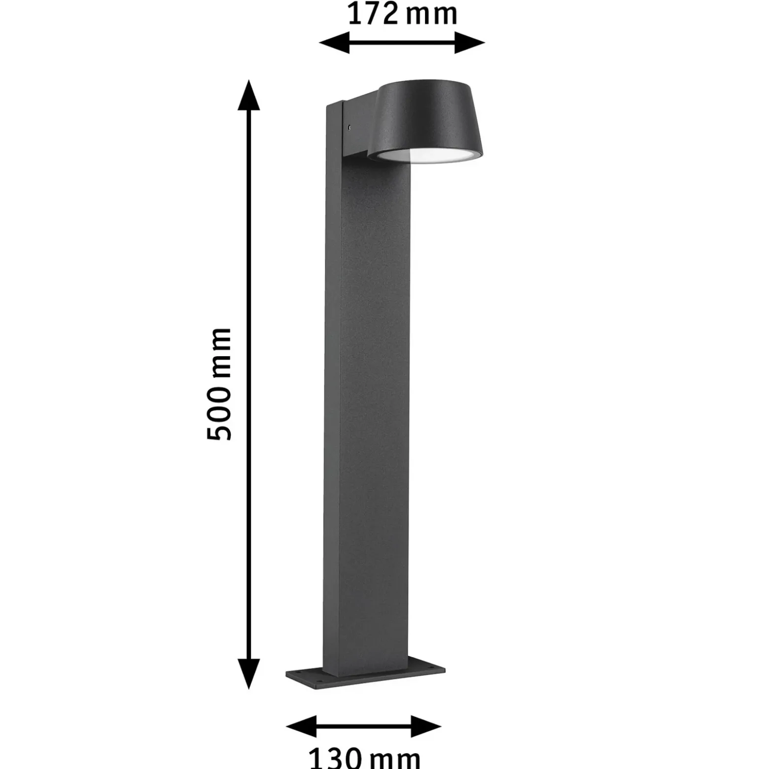 Bolardo luminoso LED Capea de Paulmann, color antracita, altura 50 cm, IP44