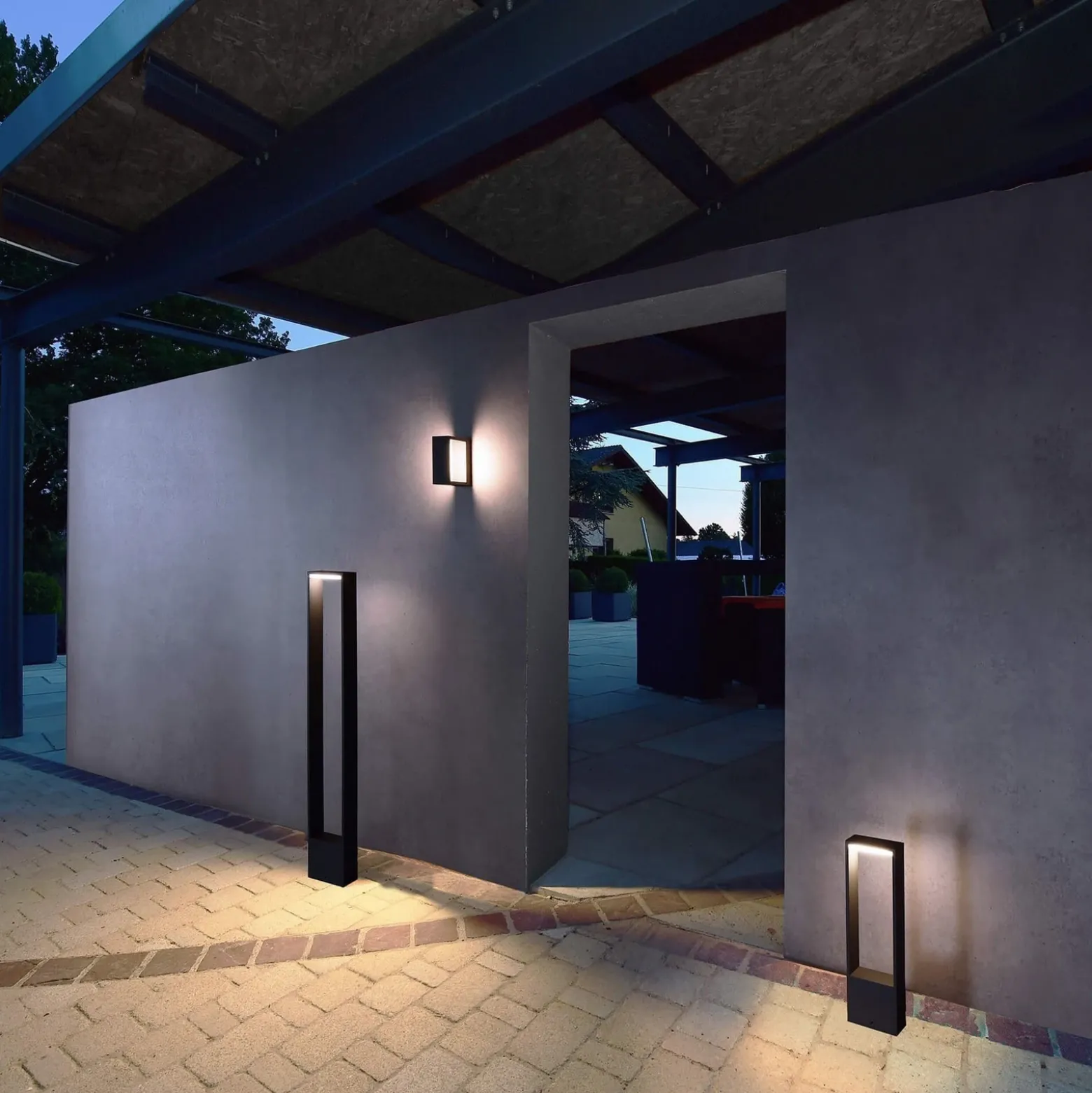 Bolardo luminoso LED Cata IV, altura 70 cm