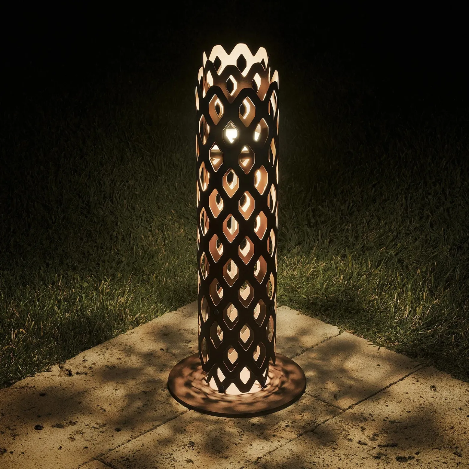 Bolardo luminoso LED Charlotte, acero Corten, altura 63 cm, IP65