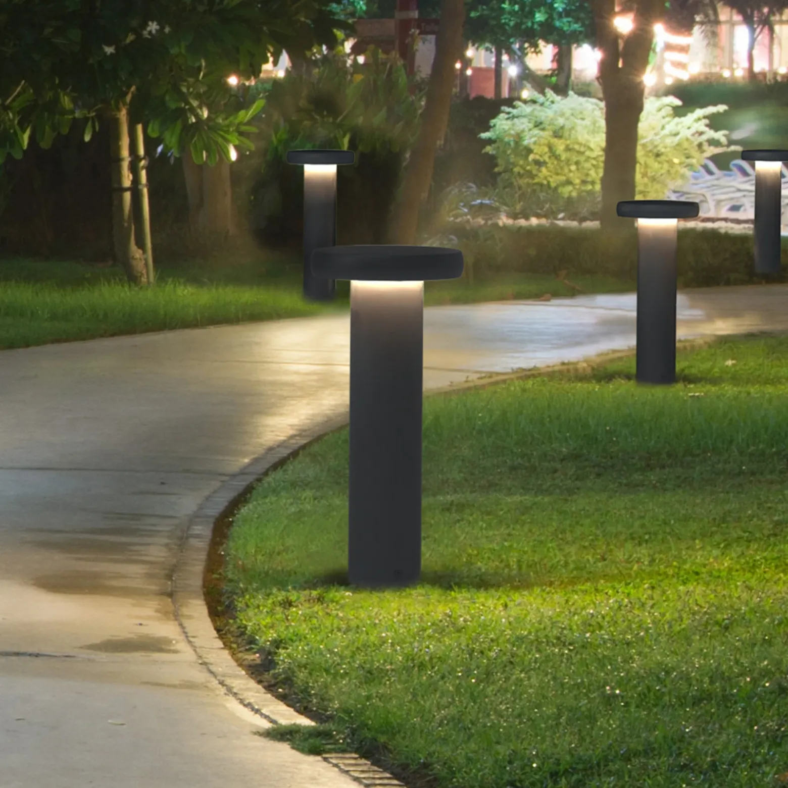 Bolardo luminoso LED CIRC, DALI, color antracita, altura 82 cm, IP65