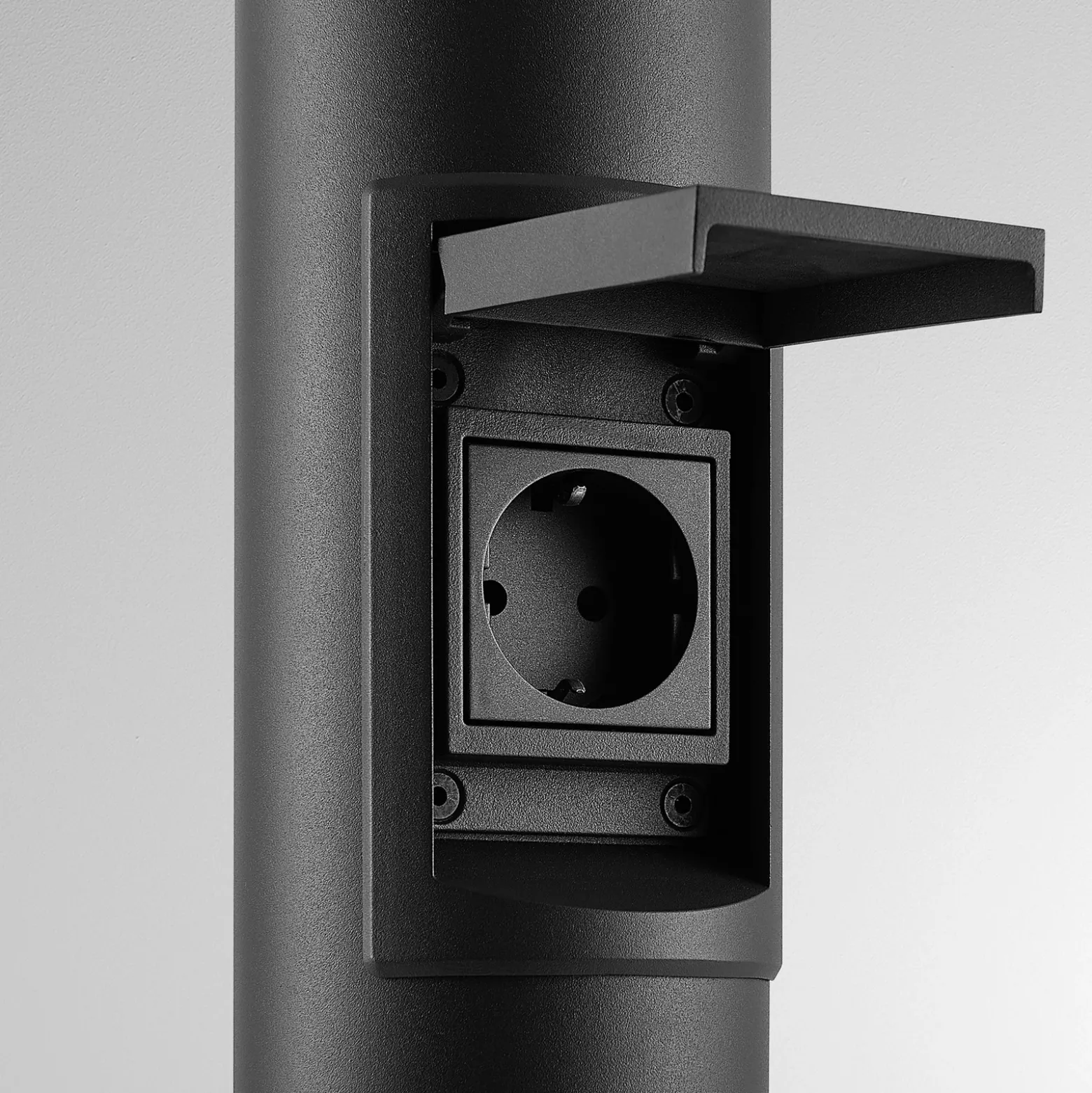 Bolardo luminoso LED CIRC, encendido/apagado, toma de corriente antracita, 82