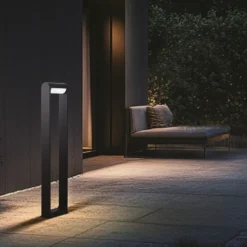 Bolardo luminoso LED CMD 9051, altura 80 cm, antracita, IP65, metal