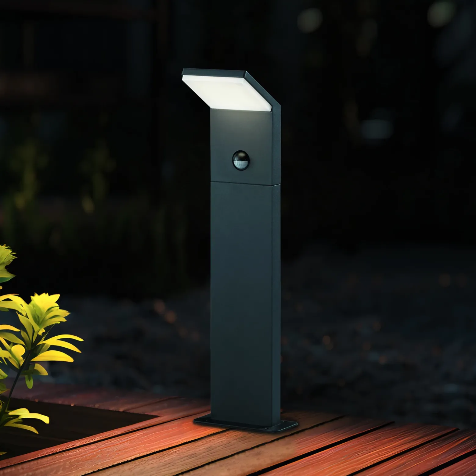Bolardo luminoso LED con sensor PEARL, altura 50 cm, metal antracita, IP54