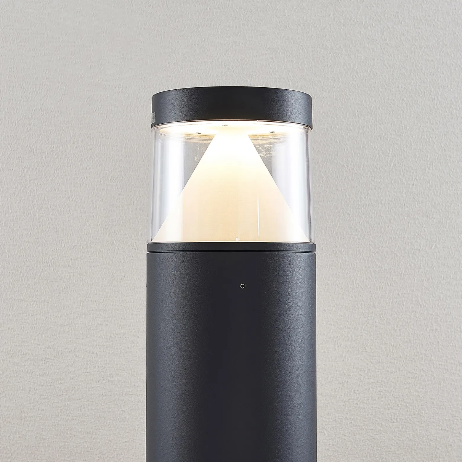 Bolardo luminoso LED Darja de Lucande, antracita, metal, 100 cm, IP54