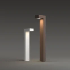 Bolardo luminoso LED de exterior Sirio de IDEAL LUX, marrón, altura 80 cm, metal