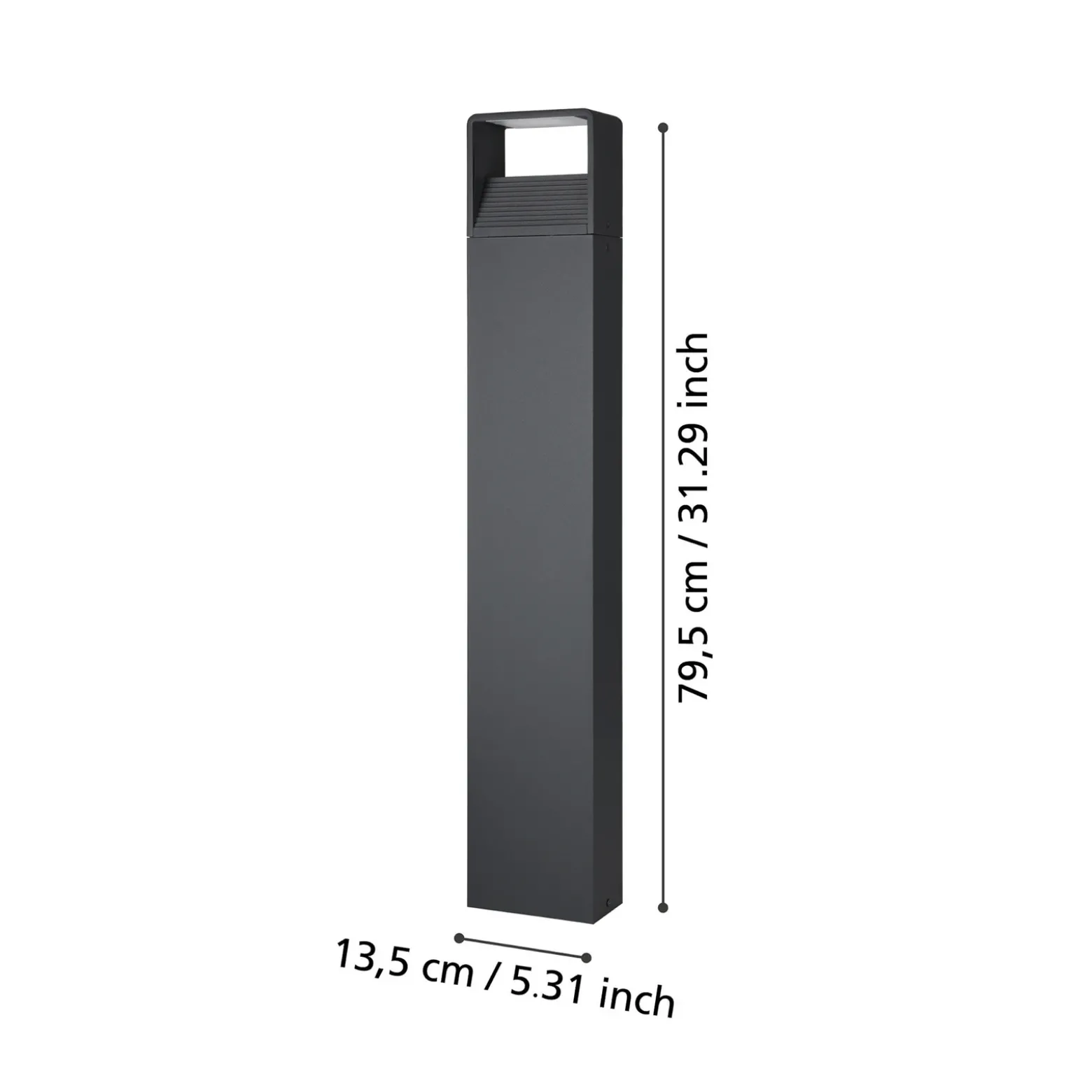 Bolardo luminoso LED Doninni 1 antracita alto 80cm