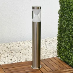 Bolardo luminoso LED Fabrizio de Lindby, altura 56 cm, acero inoxidable