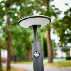 Bolardo luminoso LED Fenia de Lucande, 100 cm, sensor, IP54, antracita