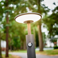 Bolardo luminoso LED Fenia de Lucande, 100 cm, sensor, IP54, antracita