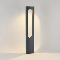 Bolardo luminoso LED Fenti de 90 cm de altura, color antracita, aluminio, de la