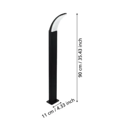 Bolardo luminoso LED Fiumicino curvado