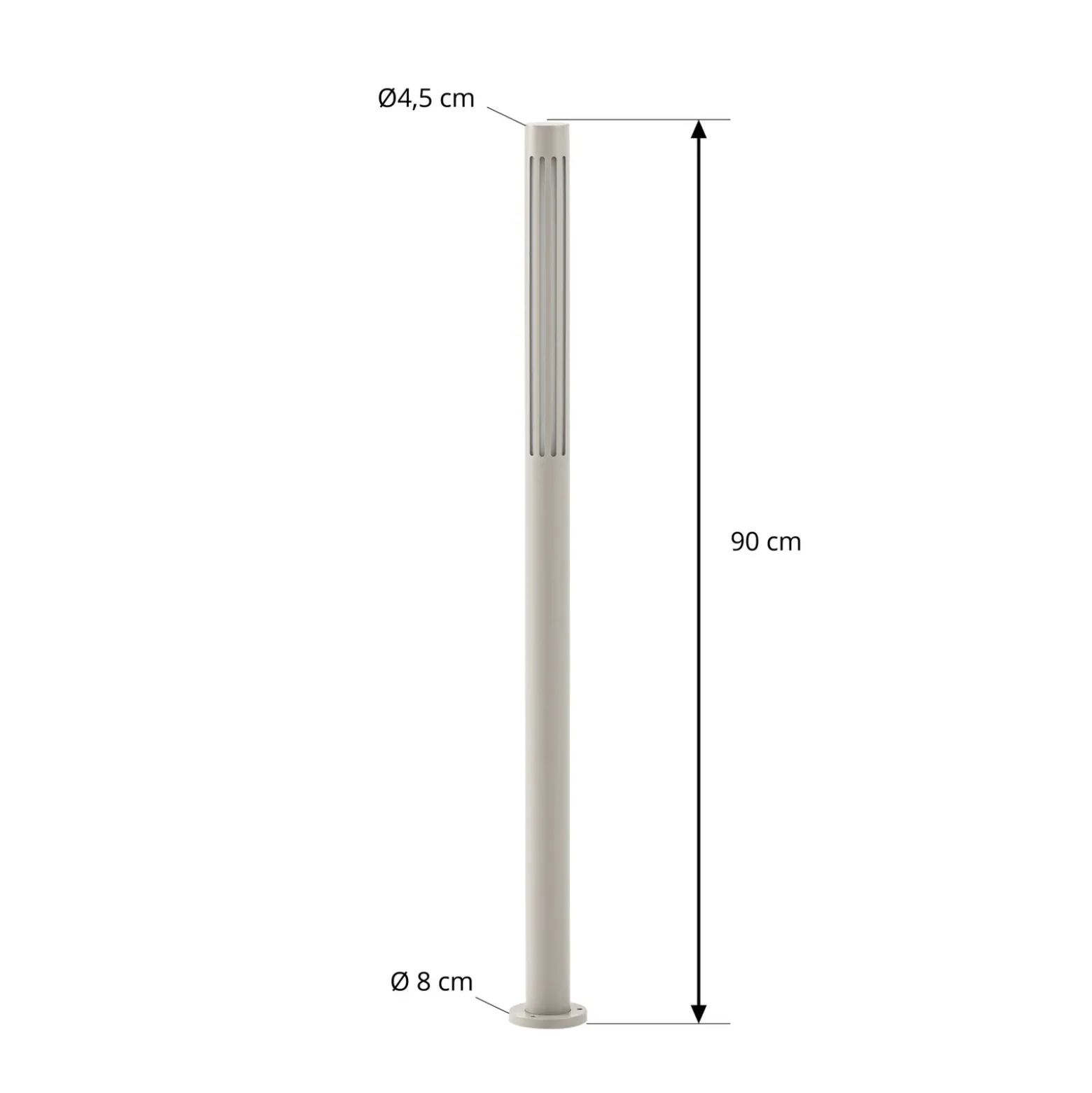 Bolardo luminoso LED Fjorya de Lindby, altura 90 cm, gris piedra, IP65