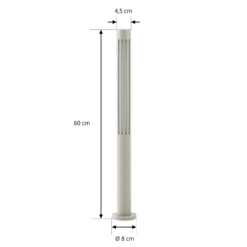 Bolardo luminoso LED Fjorya de Lindby, altura 60 cm, gris piedra, IP65