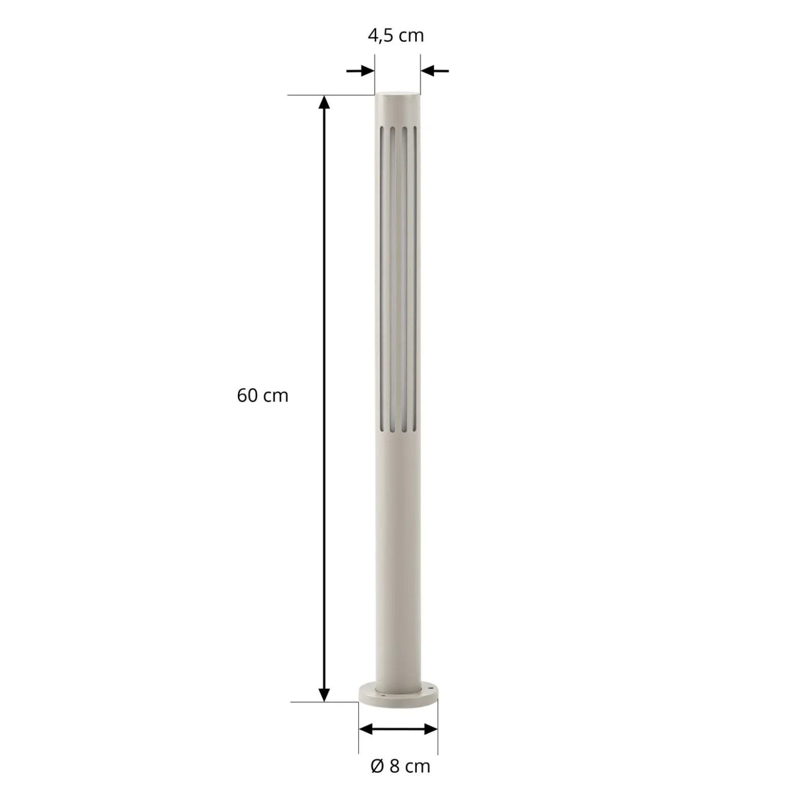 Bolardo luminoso LED Fjorya de Lindby, altura 60 cm, gris piedra, IP65