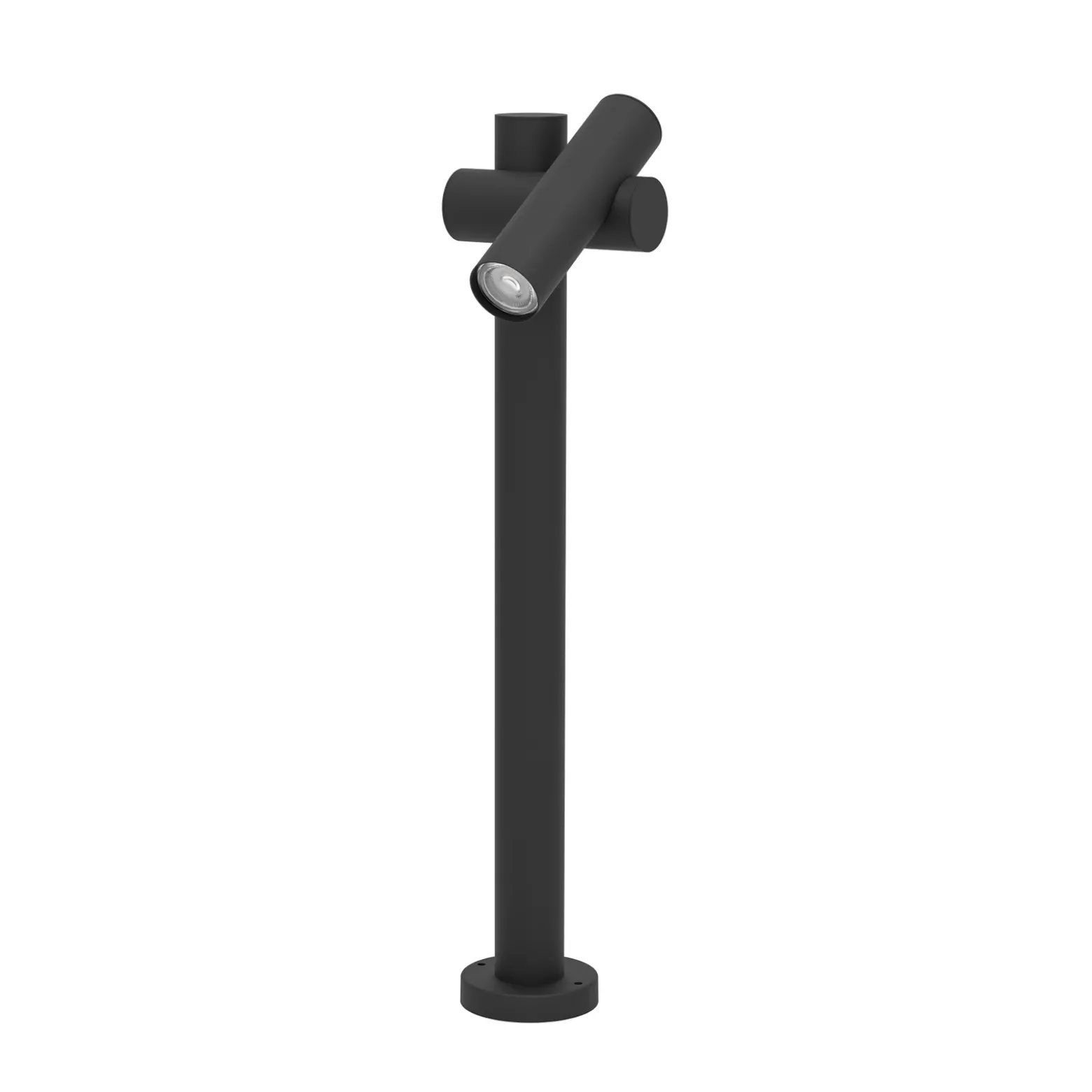 Bolardo luminoso LED Fossignano, altura 70 cm, negra, de metal, con 2 luces.