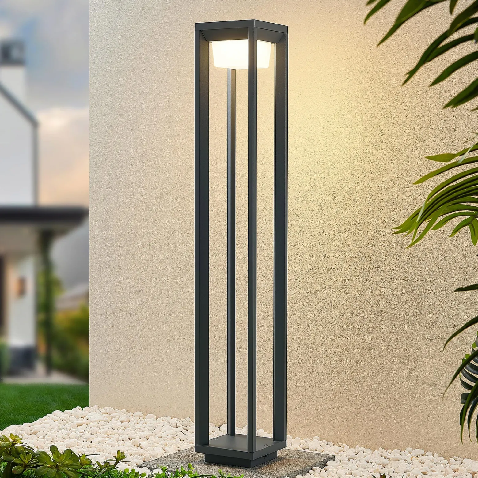 Bolardo luminoso LED Gamion de Prios, 90 cm, antracita, metal, IP54
