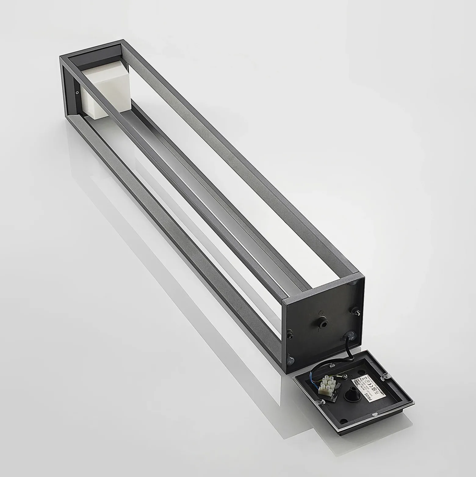 Bolardo luminoso LED Gamion de Prios, 90 cm, antracita, metal, IP54