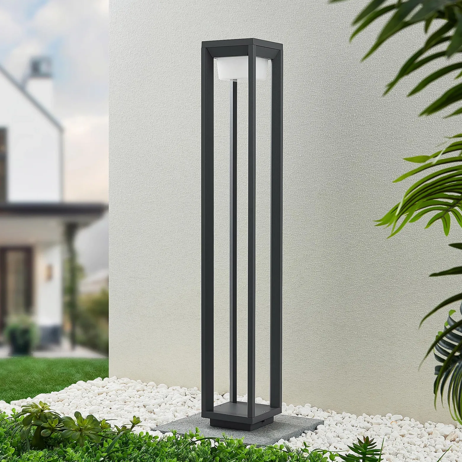 Bolardo luminoso LED Gamion de Prios, 90 cm, antracita, metal, IP54