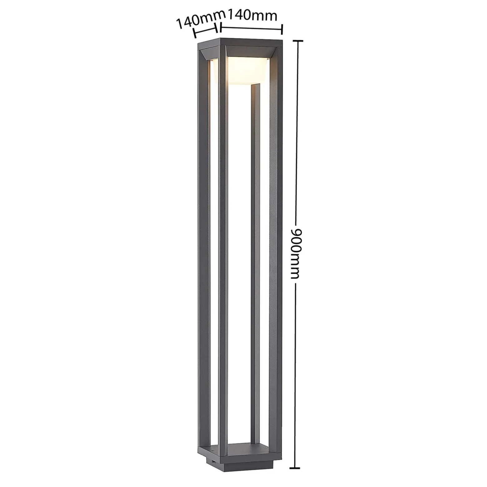 Bolardo luminoso LED Gamion de Prios, 90 cm, antracita, metal, IP54