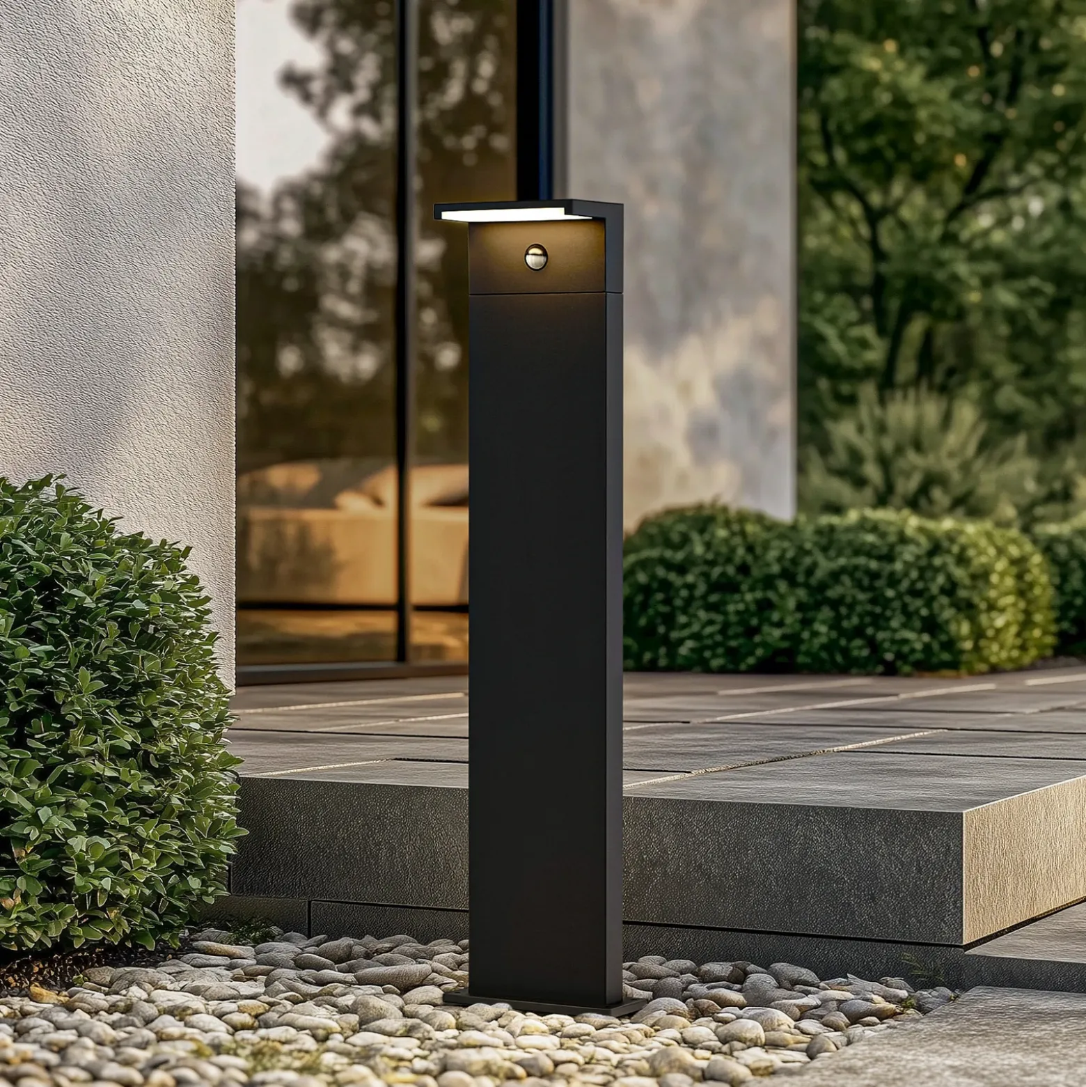 Bolardo luminoso LED Iberion de Arcchio, 90 cm, antracita, sensor