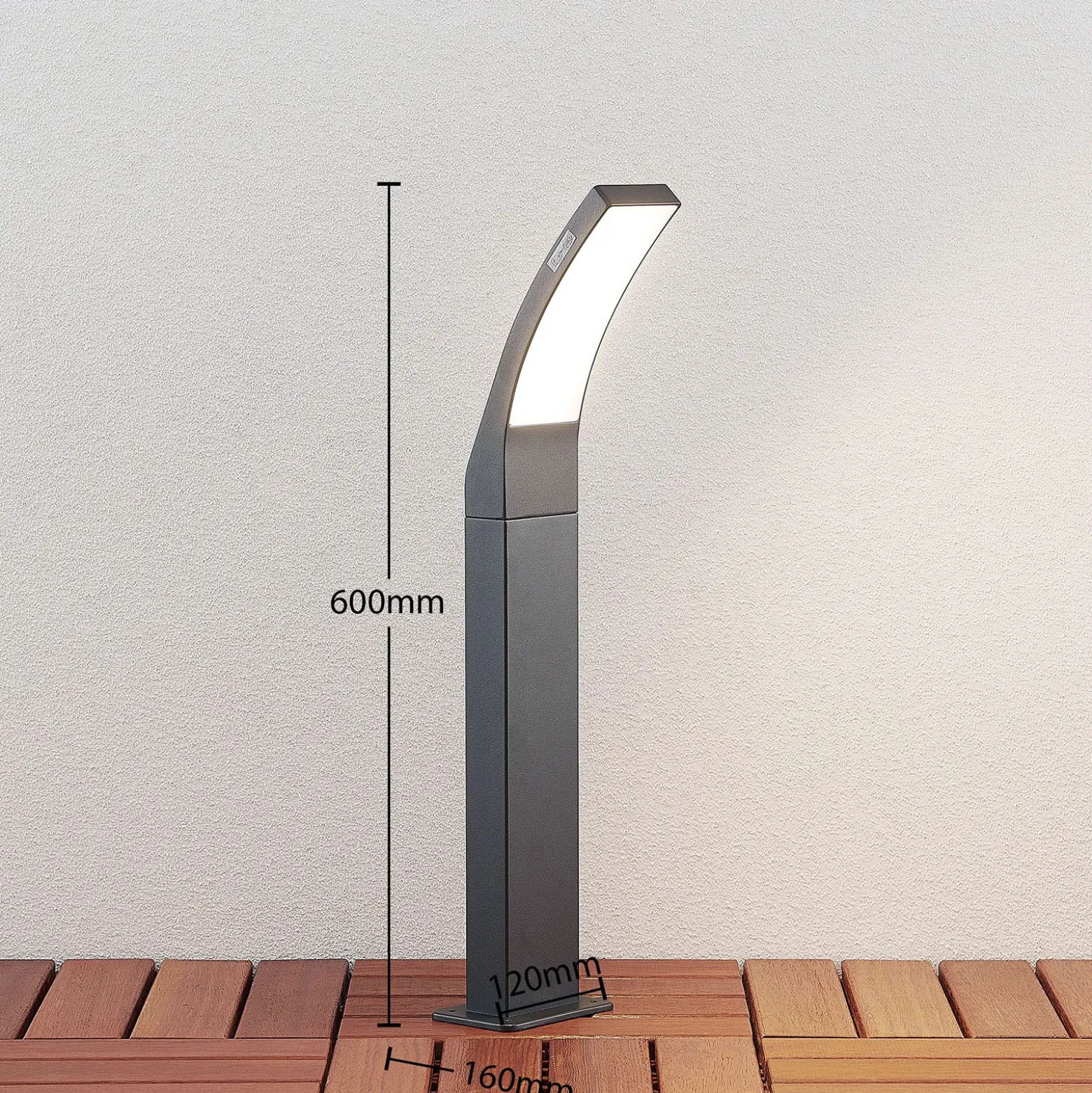 Bolardo luminoso LED Ilvita de Lindby, 60 cm, antracita, metal, IP54