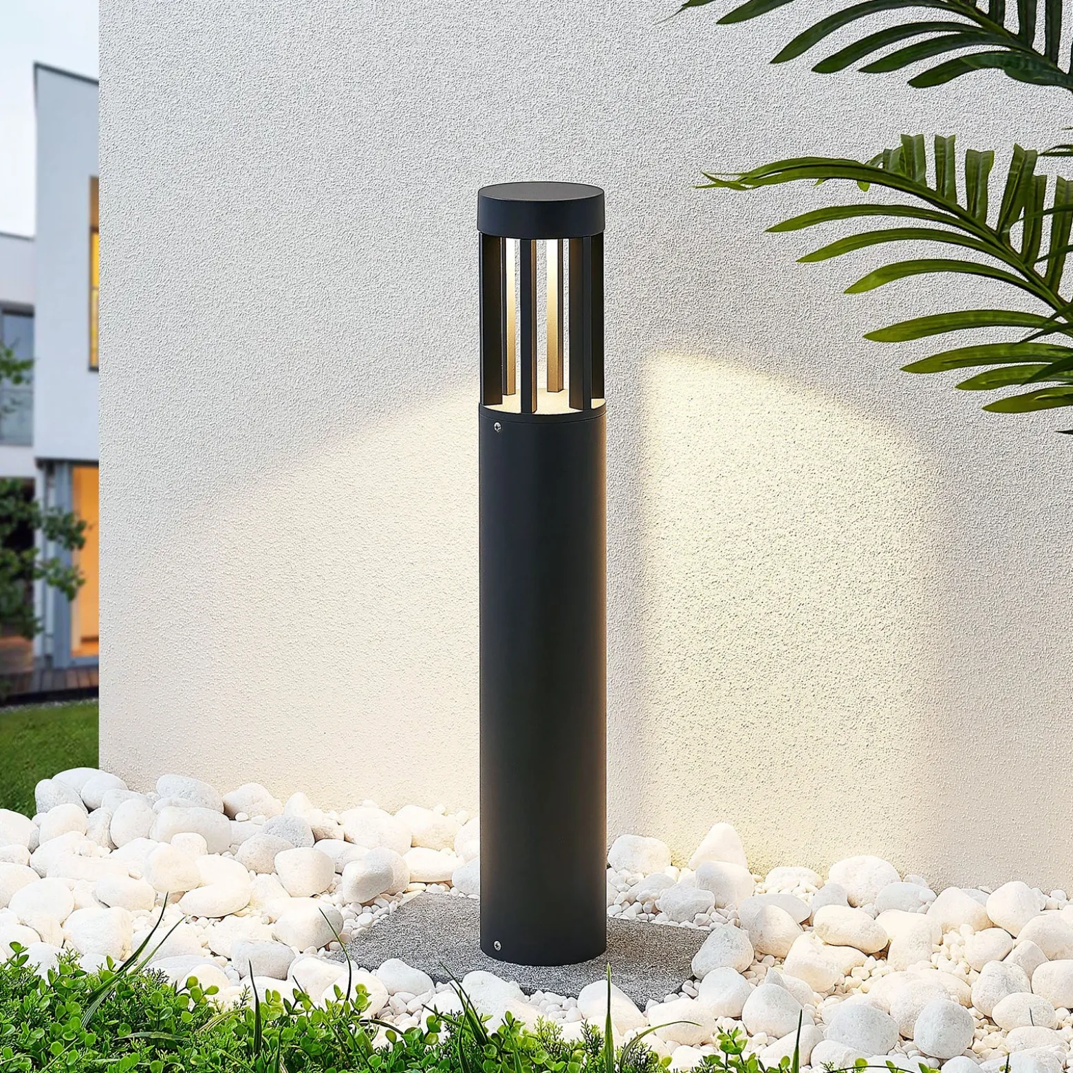 Bolardo luminoso LED Jordis en gris oscuro